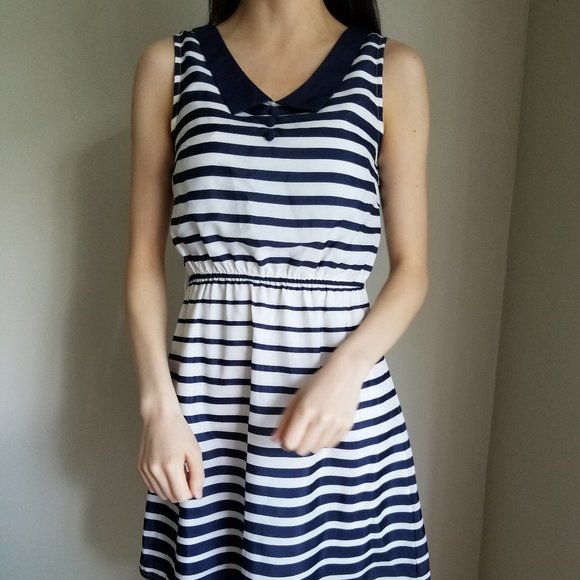 Navy Striped Summer Dress - Picture 1 of 4